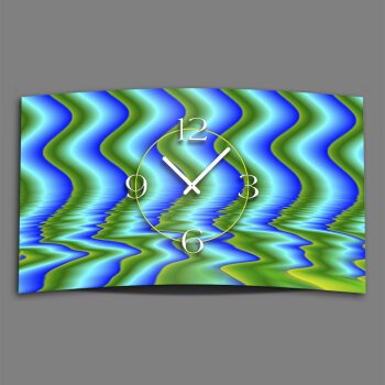 Digital Designer Art abstrakt Wellen Designer Wanduhr modernes Wanduhren Design leise kein ticken DIXTIME 3DS-0346