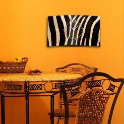 Animalprint Zebra Fell Designer Wanduhr modernes Wanduhren Design leise kein ticken DIXTIME 3DS-0294