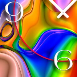 Digital Art Farbverlauf bunt Designer Wanduhr modernes Wanduhren Design leise kein ticken DIXTIME 3DS-0264