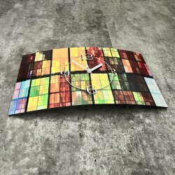 Abstrakt mosaik bunt Designer Wanduhr modernes Wanduhren Design leise kein ticken dixtime 3DS-0231