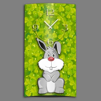 Bunny H&auml;schen Designer Wanduhr modernes Wanduhren Design leise kein ticken dixtime 3DS-0172