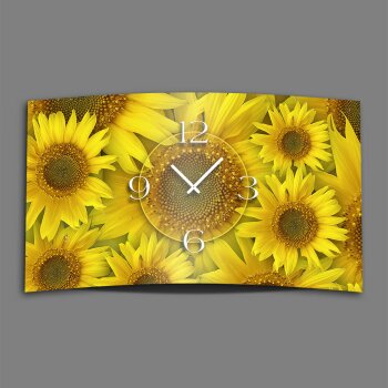 Sonnenblumen Designer Wanduhr modernes Wanduhren Design leise kein ticken dixtime 3DS-0148