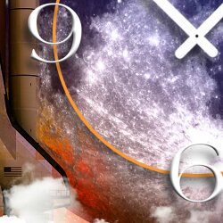 Space Rakete Weltall Designer Wanduhr modernes Wanduhren Design leise kein ticken dixtime 3DS-0061
