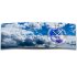 Wanduhr XXL 3D Optik Dixtime blau Wolkenhimmel 30x90 cm leises Uhrwerk GL-014