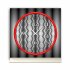 Tischuhr 30cmx30cm inkl. Alu-St&auml;nder -grafisches Design grau rot  ger&auml;uschloses Quarzuhrwerk -Wanduhr-Standuhr TU6038 DIXTIME