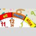 Bunte Kinder-Lernuhr Buchstaben und Zahlen, leise kein ticken, dixtime 3DS-0438
