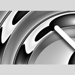 Tischuhr 30cmx30cm inkl. Alu-St&auml;nder -abstraktes Design grau schwarz  ger&auml;uschloses Quarzuhrwerk -Wanduhr-Standuhr TU6034 DIXTIME