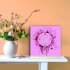 Tischuhr 30cmx30cm inkl. Alu-St&auml;nder -Vintage Style pink rosa  ger&auml;uschloses Quarzuhrwerk -Wanduhr-Standuhr TU5051 DIXTIME 