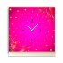 Tischuhr 30cmx30cm inkl. Alu-St&auml;nder -modernes Design pink Sternchen Girl-Style ger&auml;uschloses Quarzuhrwerk -Kaminuhr-Standuhr TU5050 DIXTIME
