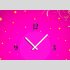 Tischuhr 30cmx30cm inkl. Alu-St&auml;nder -modernes Design pink Sternchen Girl-Style ger&auml;uschloses Quarzuhrwerk -Kaminuhr-Standuhr TU5050 DIXTIME