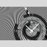 Tischuhr 30cmx30cm inkl. Alu-St&auml;nder -modernes Design schwarz grau wei&szlig; ger&auml;uschloses Quarzuhrwerk -Wanduhr-Standuhr TU5040 DIXTIME 
