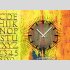 Tischuhr 30cmx30cm inkl. Alu-St&auml;nder - Vintage-Look -gelb - ger&auml;uschloses Quarzuhrwerk -Wanduhr - Standuhr TU5020 DIXTIME  