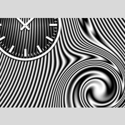 Tischuhr 30cmx30cm inkl. Alu-St&auml;nder - modernes Design grau schwarz ger&auml;uschloses Quarzuhrwerk -Wanduhr-Standuhr TU3159 DIXTIME 