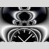 Tischuhr 30cmx30cm inkl. Alu-St&auml;nder - edles Design schwarz grau ger&auml;uschloses Quarzuhrwerk - Kaminuhr - Standuhr TU3091 DIXTIME 