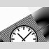 Tischuhr 30cmx30cm inkl. Alu-St&auml;nder -grafisches Design schwarz wei&szlig; ger&auml;uschloses Quarzuhrwerk -Kaminuhr-Standuhr TU3085 DIXTIME