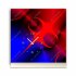 Tischuhr 30cmx30cm inkl. Alu-St&auml;nder - abstraktes zeitloses Design rot blau ger&auml;uschloses Quarzuhrwerk -Kaminuhr-Standuhr TU3077 DIXTIME  